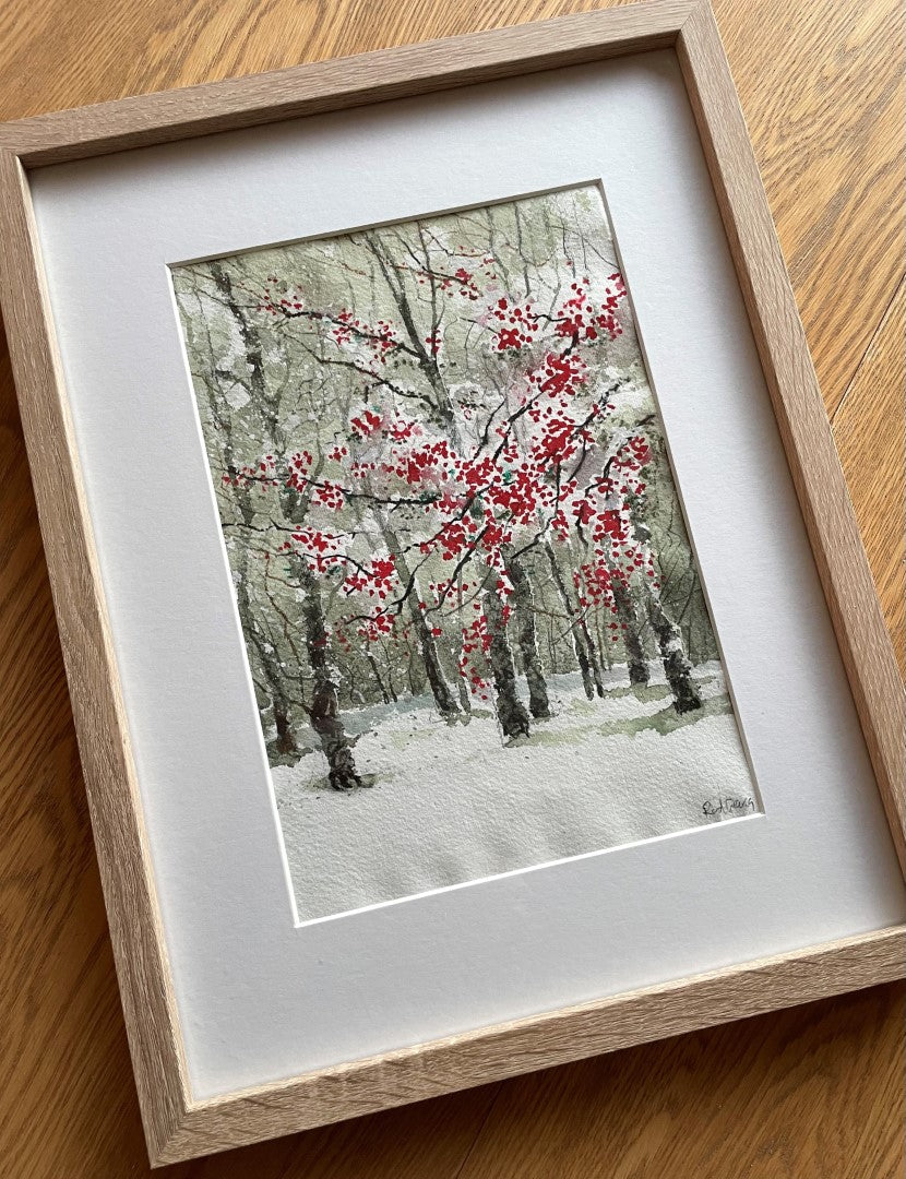 Winter Berries 2, A Watercolour Painting by Artist Rod Craig