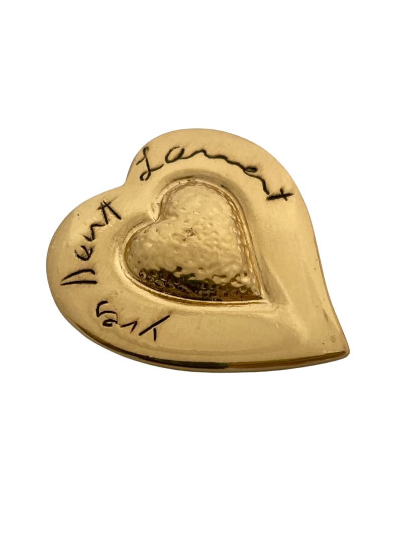 A Vintage Yves Saint Laurent Heart Brooch, 1980s