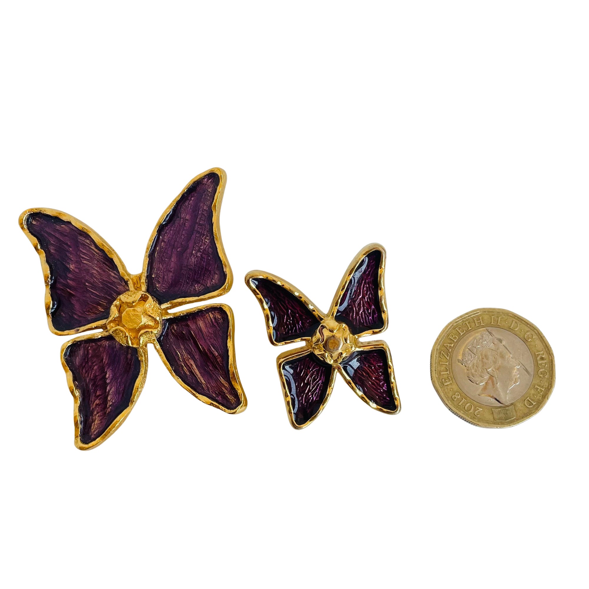 Vintage Yves Saint Laurent Butterfly Brooch, Large