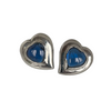 A pair of Vintage Yves Saint Laurent Silver Heart Earrings