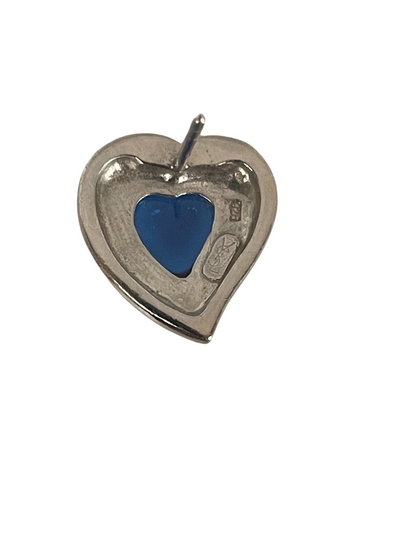 A pair of Vintage Yves Saint Laurent Silver Heart Earrings