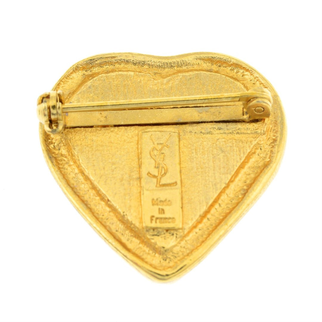 A Vintage Yves Saint Laurent Red Heart Brooch