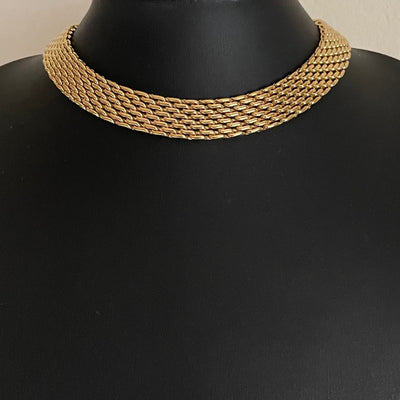 Vintage 1990s Gold-Plated Collar Necklace