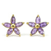 A Pair of 9ct Gold Amethyst Flower Stud Earrings