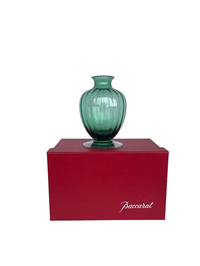 Vintage Baccarat France 'Aquarelle' Emerald Green Vase