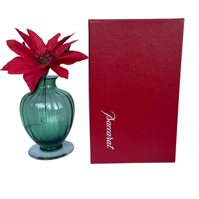 Vintage Baccarat France 'Aquarelle' Emerald Green Vase