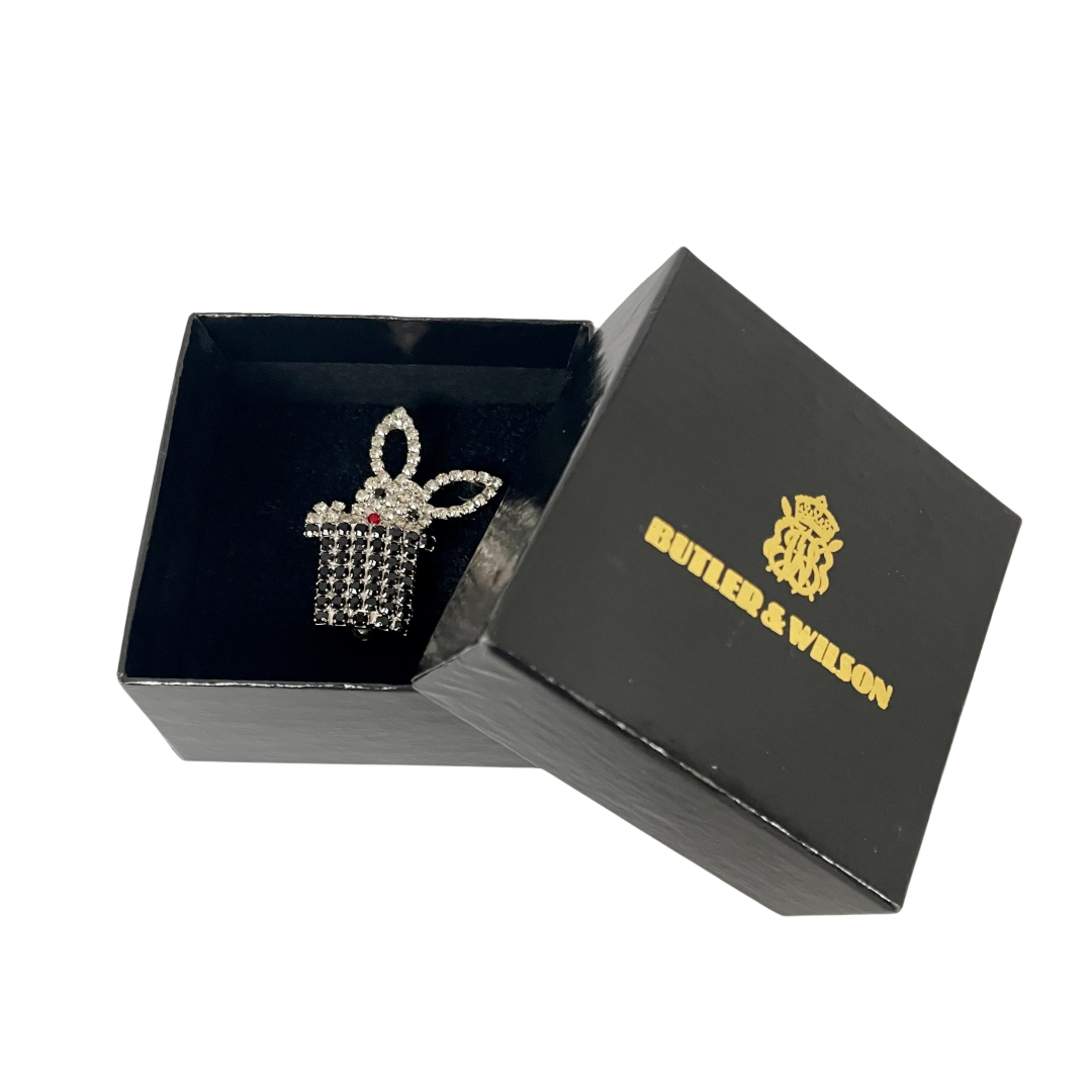 A Rare Vintage Butler & Wilson Easter Bunny in Top Hat Brooch