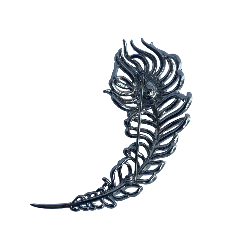 Butler & Wilson Silver Tone Feather Brooch