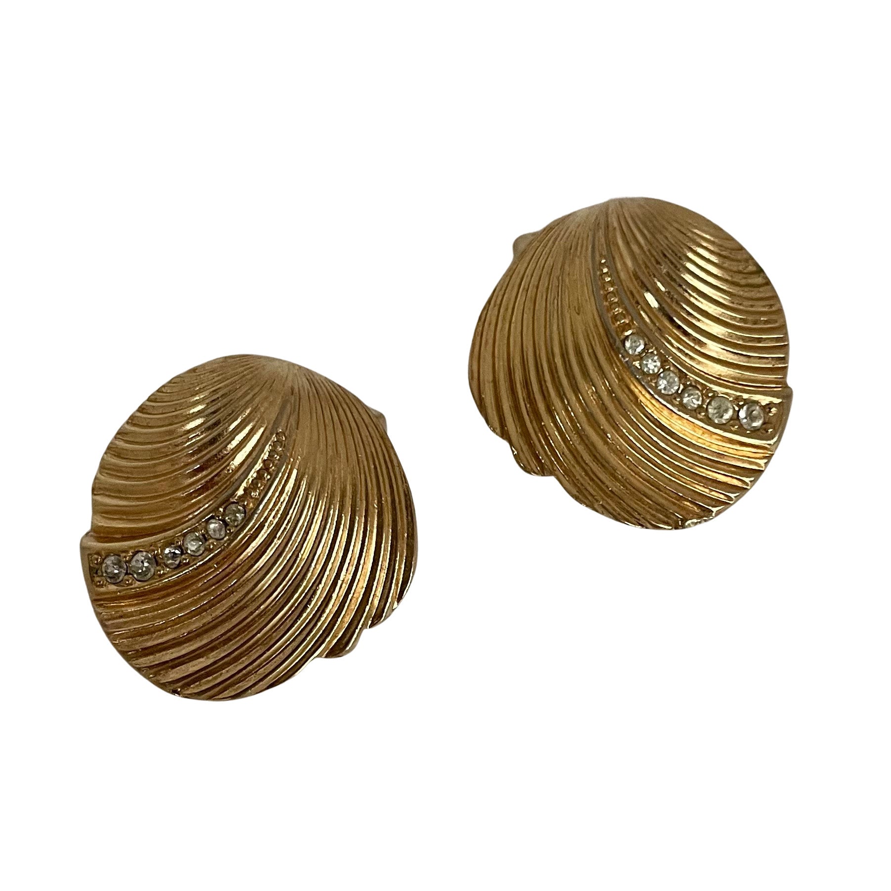 A pair of Vintage Christian Dior Shell Clip Earrings