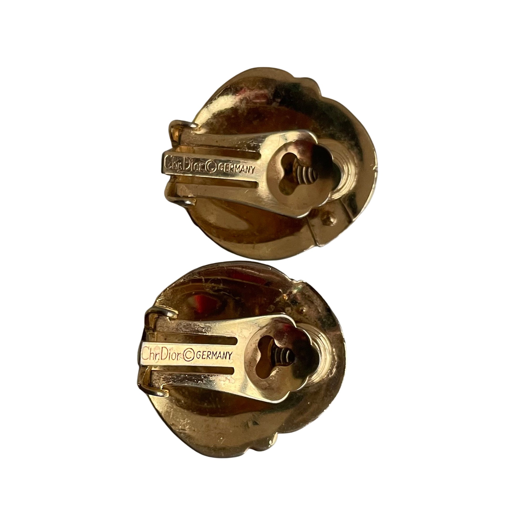 A pair of Vintage Christian Dior Shell Clip Earrings