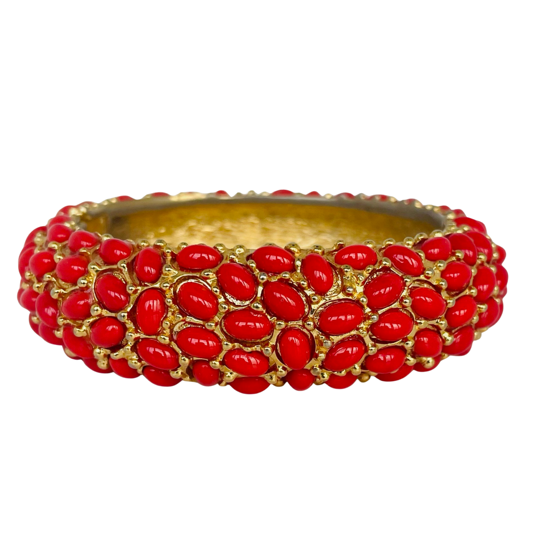 A Kenneth Jay Lane Coral Cabochon Bracelet