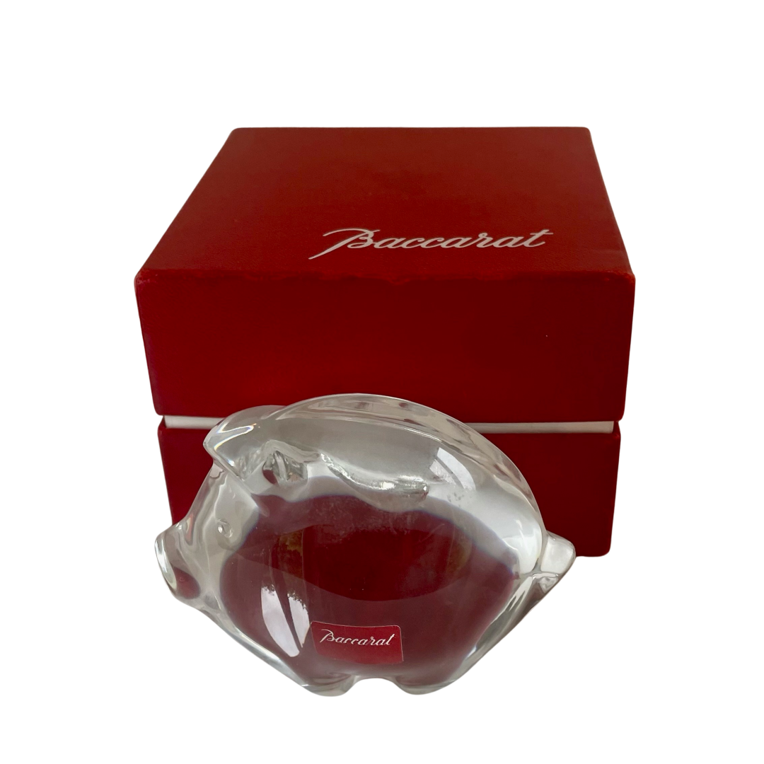 A Vintage Baccarat Crystal Pig
