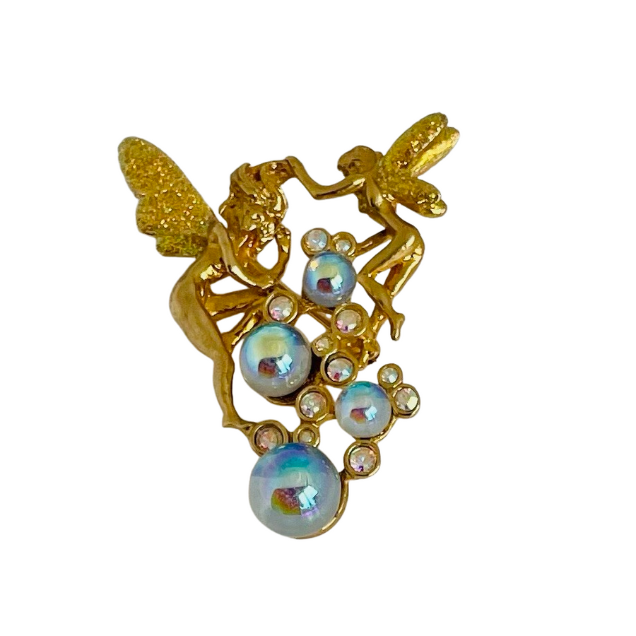 A Vintage Kirks Folly Fairies and Bubbles Brooch
