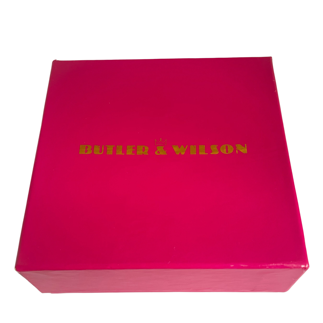 A Butler & Wilson Vintage Pink Ribbon Brooch PLUS A Red Heart Pin, Sealed in Box