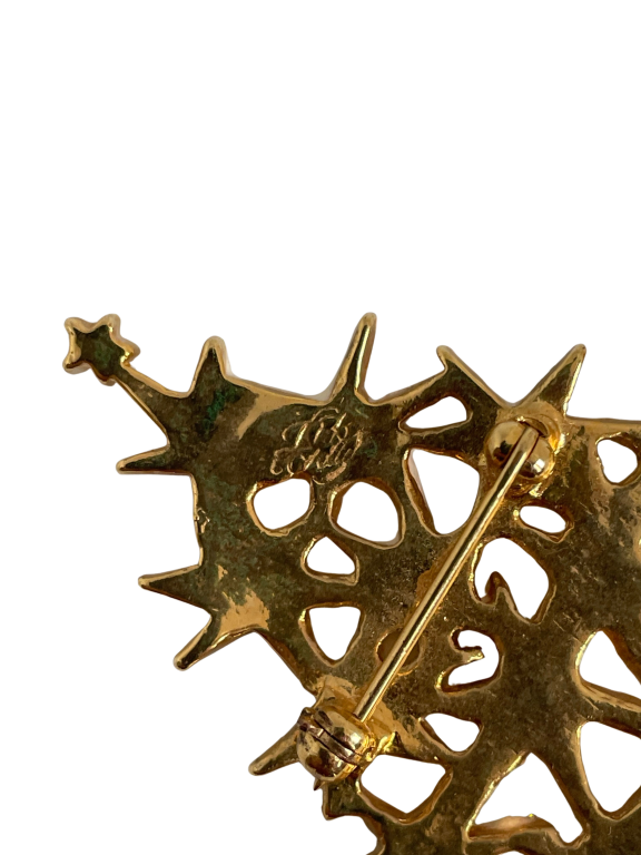 A Vintage Kirks Folly Frosted Christmas Tree Brooch