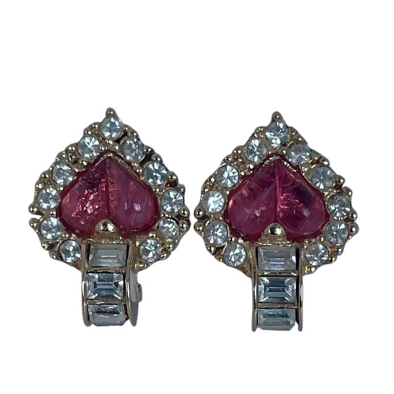 A Christian Dior Vintage Necklace and Earrings Set, Faux Ruby