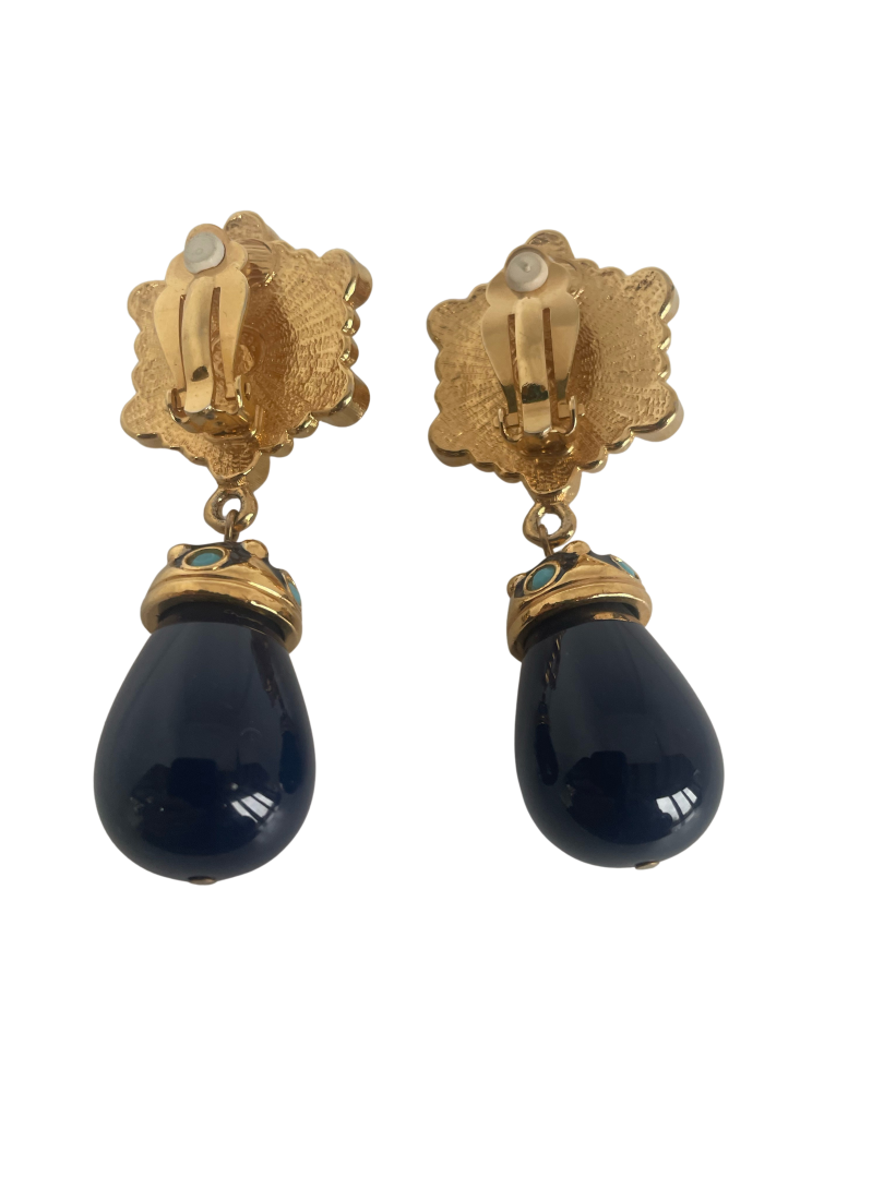 A Pair of Vintage Barrera Statement Clip Earrings, 1980s