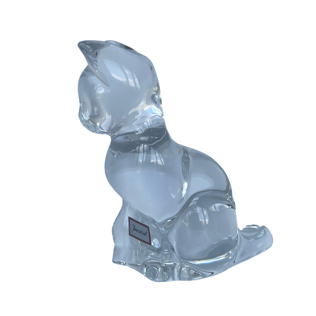 A Vintage Baccarat Crystal Cat