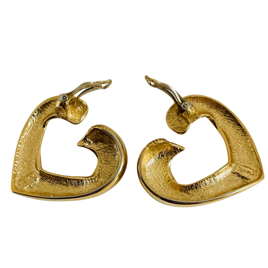 A pair of Vintage Yves Saint Laurent Large Clip Earrings Annabel