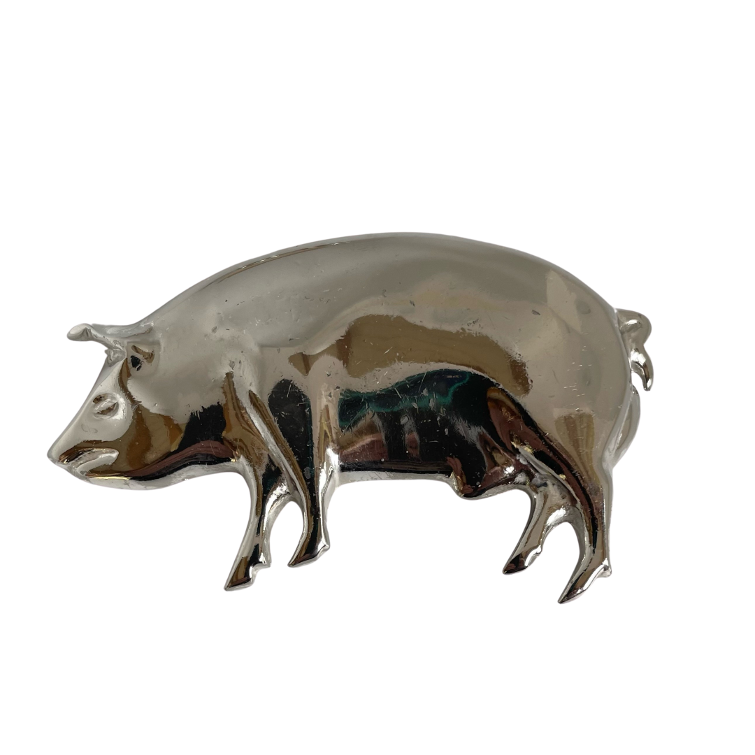 A Vintage Butler Wilson Silver Pig Brooch, 1970s, Made in