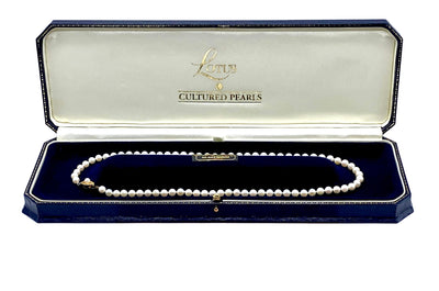 A Vintage String of Cultured Pearls with 9ct Gold Clasp, in Original Box, 1994