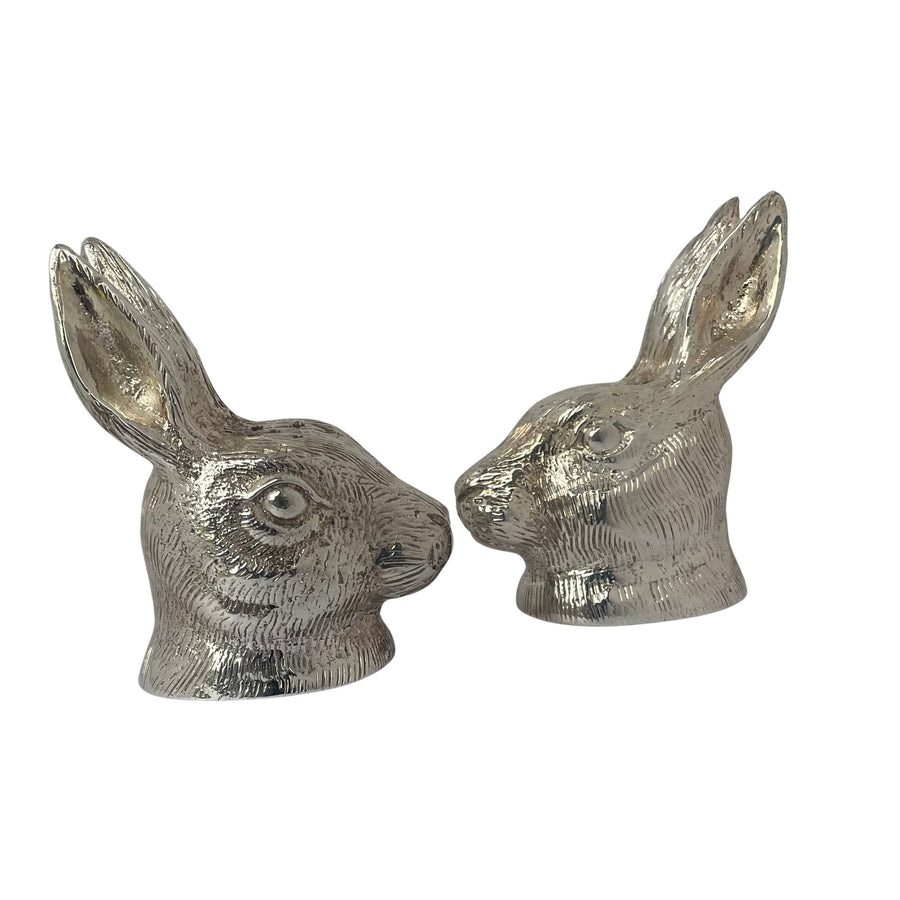 Vintage Silver-Plated Hare Salt & Pepper Shakers