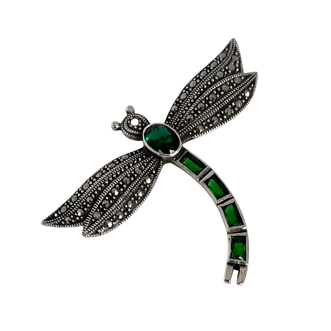 A Vintage Sterling Silver Dragonfly Brooch