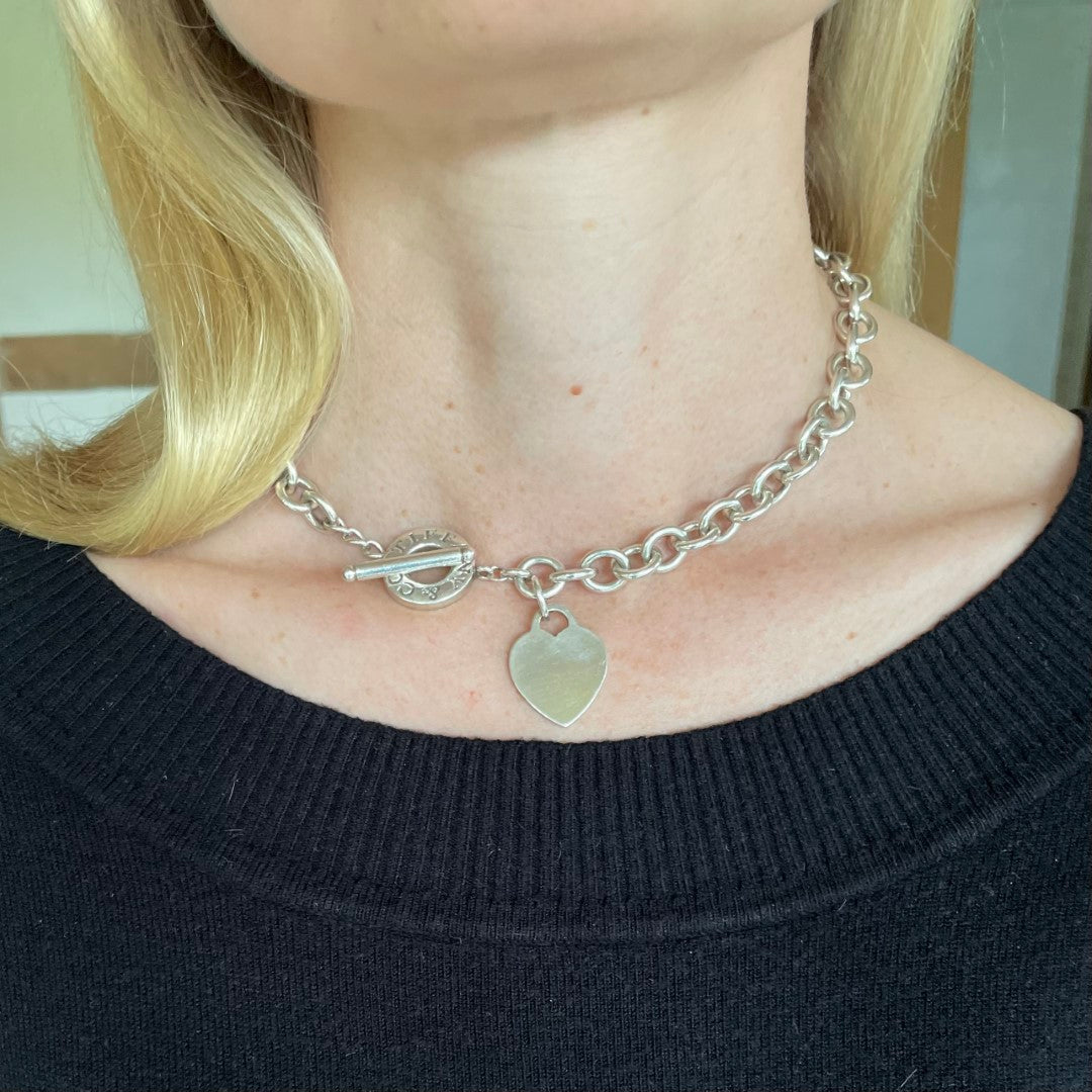 Vintage Tiffany Choker Necklace Heart Tag Choker A Vintage Tiffany