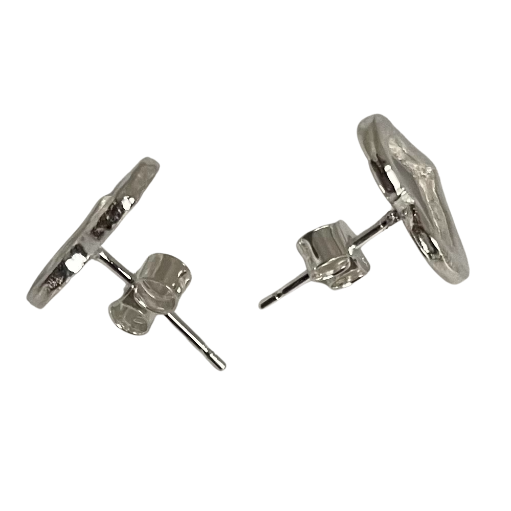 A pair of Silver Open Heart Stud Earrings