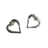 A pair of Silver Open Heart Stud Earrings
