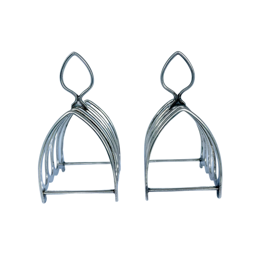 A pair of Art Deco Sterling Silver Toast Racks dated 1926