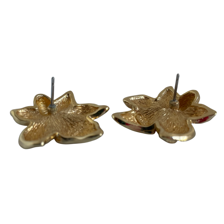 A pair of  Vintage Christian Dior Flower Stud Earrings, 1980s