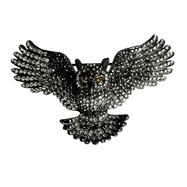 Vintage Butler & Wilson Crystal Owl Brooch