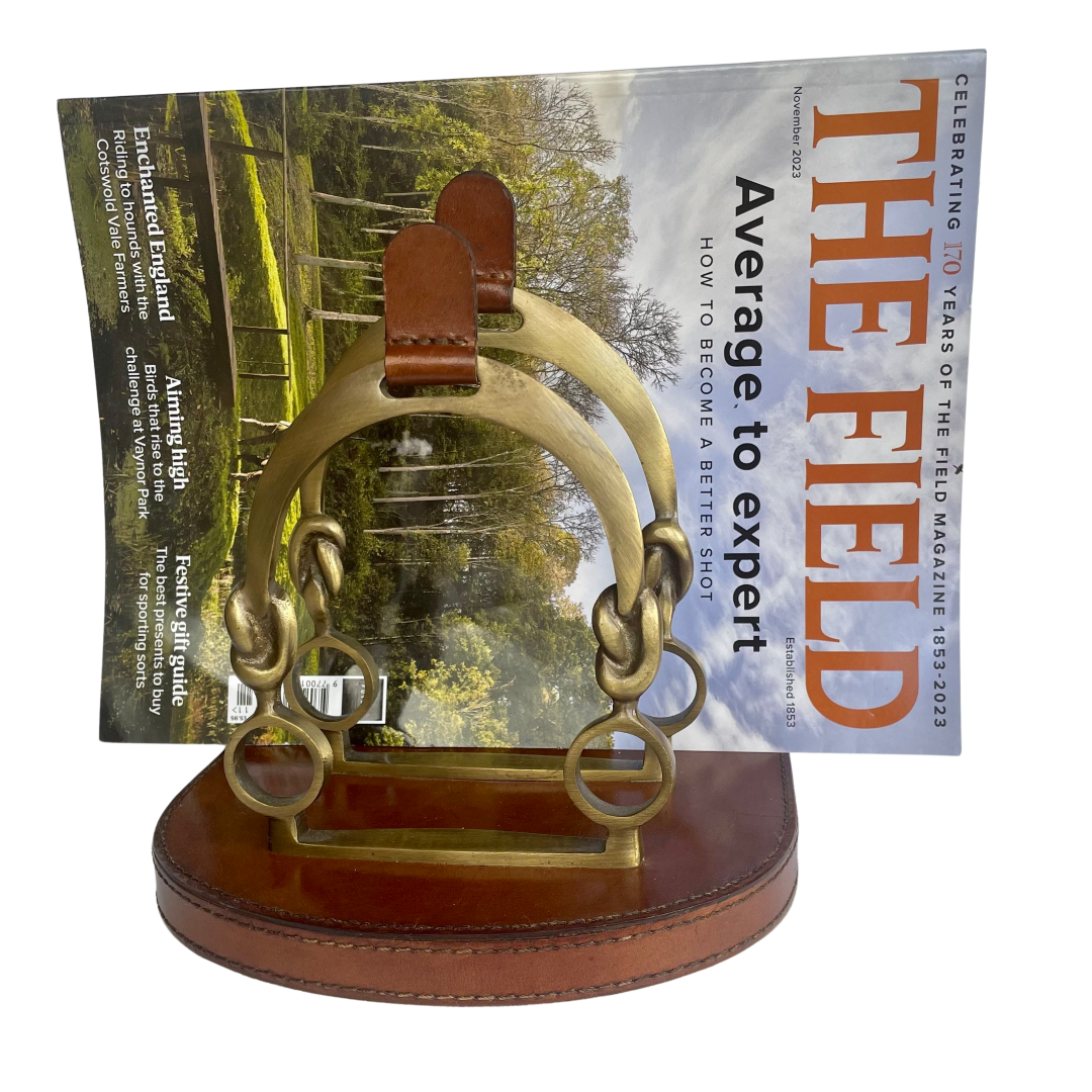 A Vintage Leather Stirrup Letter Holder