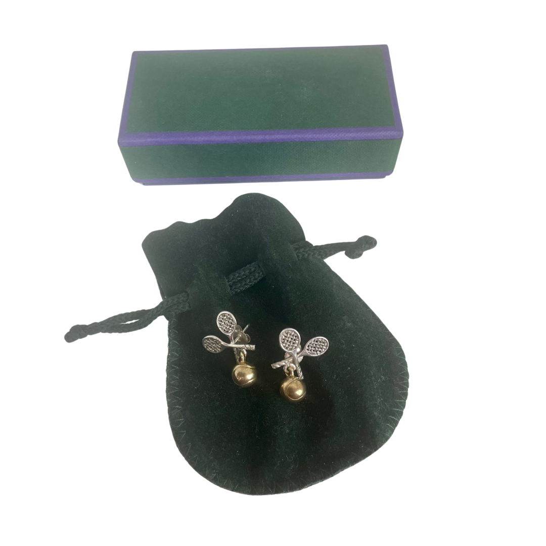 A pair of Vintage 18ct Gold Plated Silver Tennis Stud Earrings