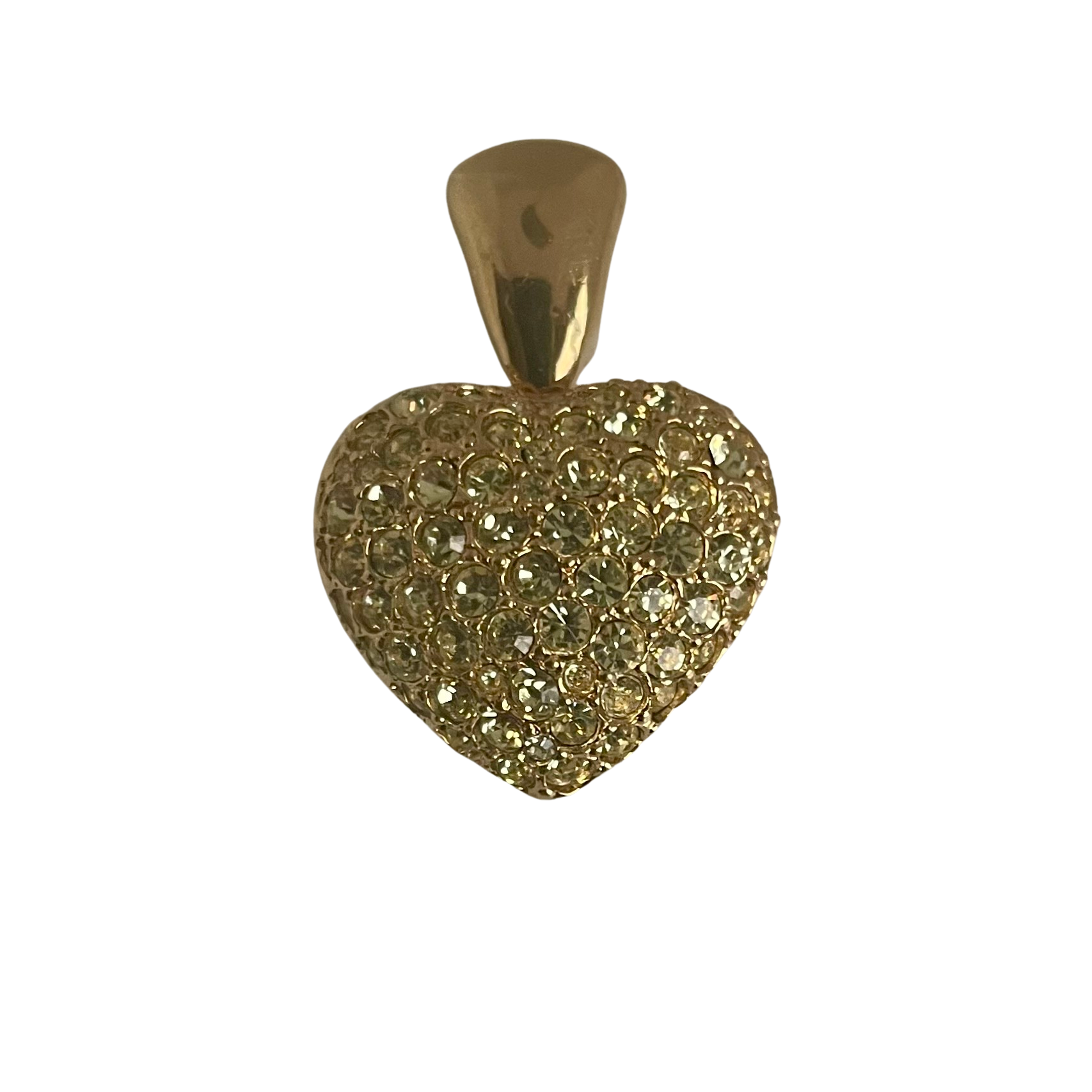 A Vintage Crystal Heart Pendant Faux Pearl Necklace