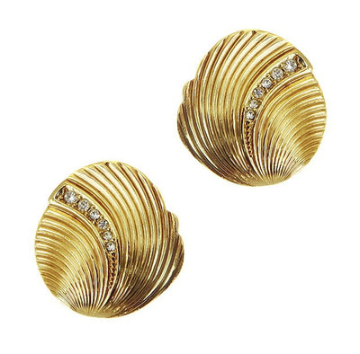 A pair of Vintage Christian Dior Shell Clip Earrings