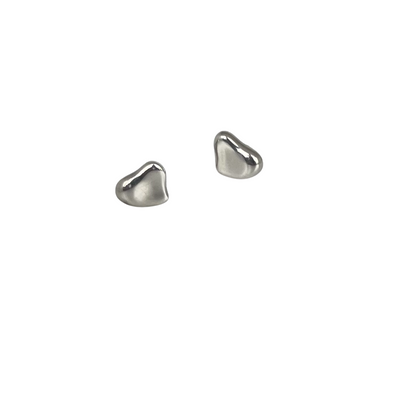 A pair of Tiffany & Co Elsa Peretti Full Heart Sterling Silver Vintage Earrings