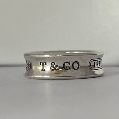 Vintage Tiffany & Co. 1837 Ring in 925 Sterling Silver, 7mm Size O