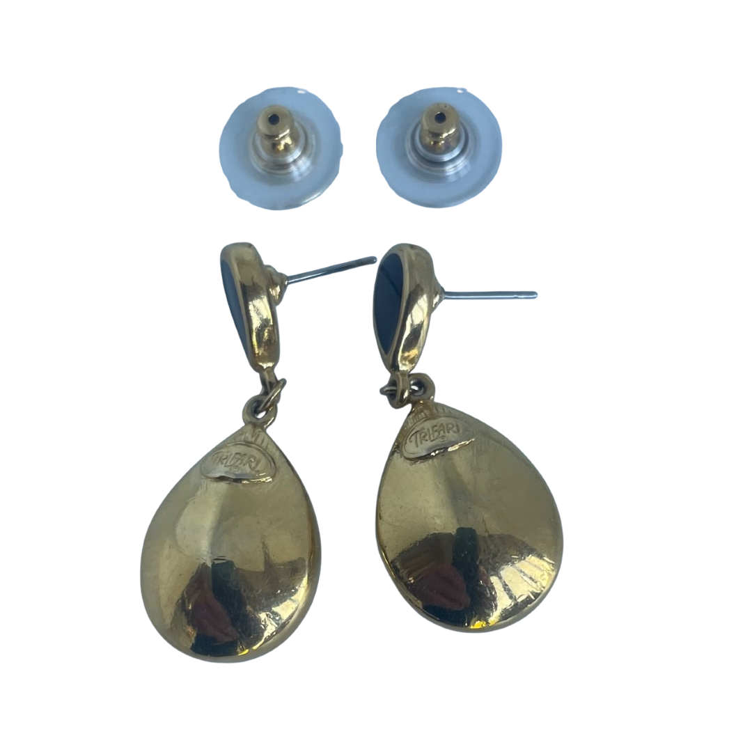 Vintage Signed Trifari Drop Stud Earrings, 1970s