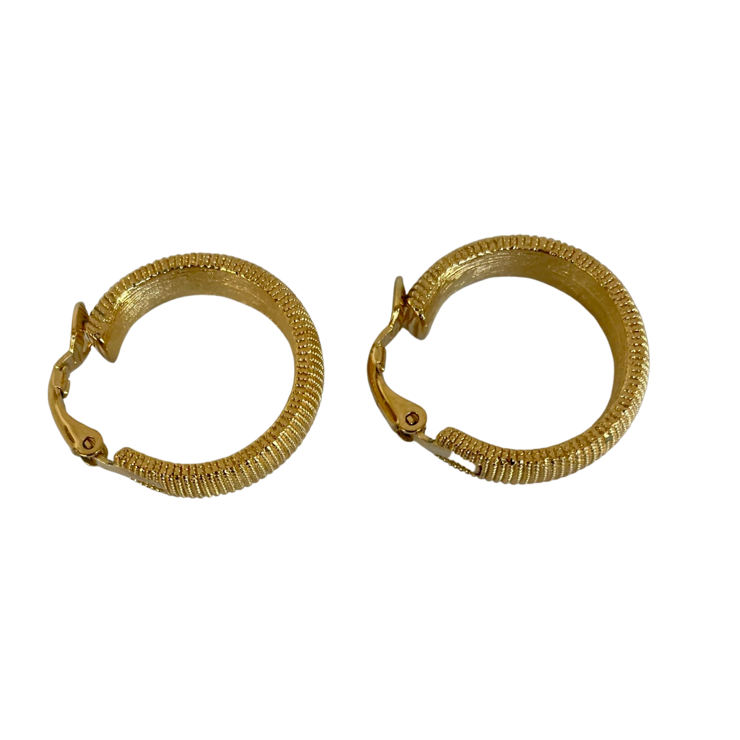 A pair of Vintage Trifari Hoop Clip Earrings