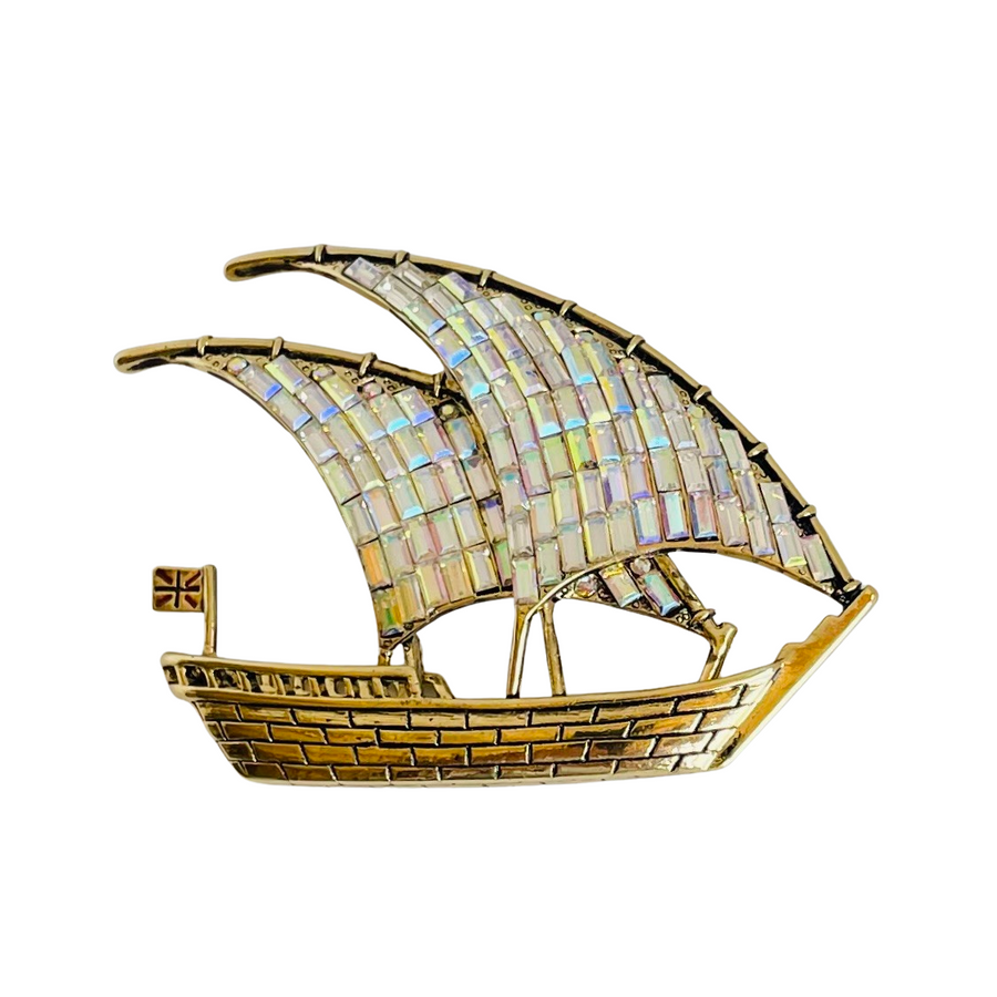 A Vintage Butler & Wilson Gold-Tone Sail Boat Brooch