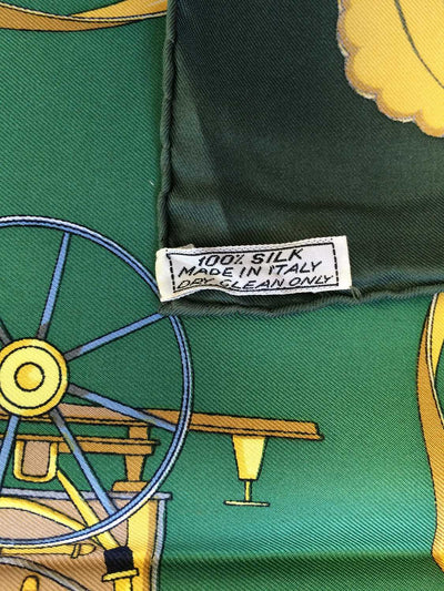 Vintage Gucci Horse and Carriage Silk Scarf, 1980s