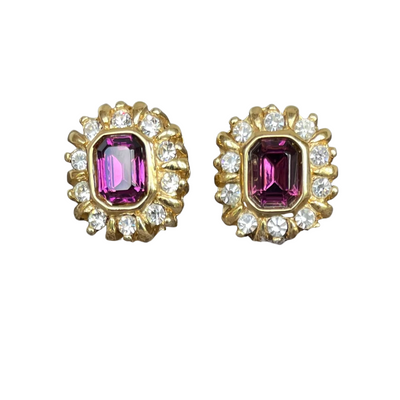 A Pair of Purple Crystal Earrings