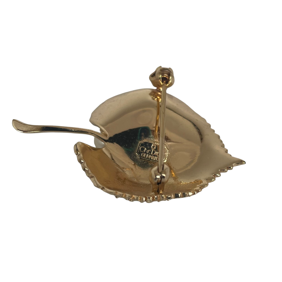 Vintage Christian Dior Leaf Brooch, 1980s - Annabel James