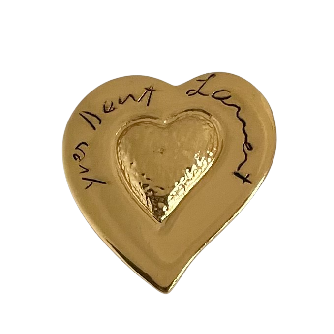 A Vintage Yves Saint Laurent Heart Brooch, 1980s