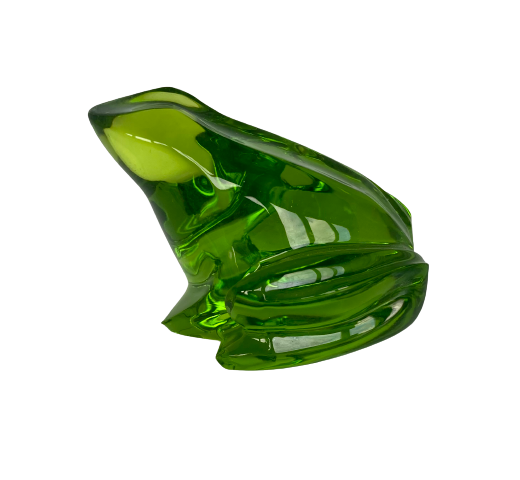 A Vintage Baccarat Green Crystal Frog