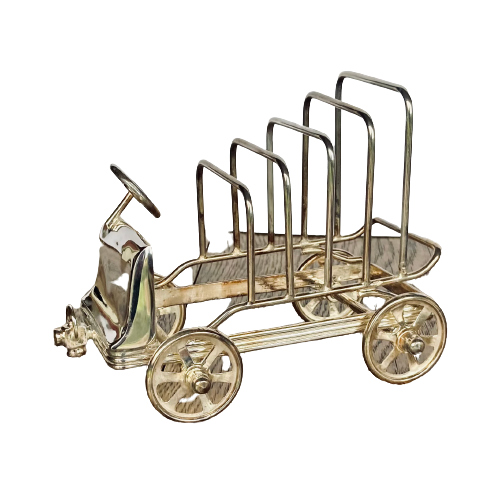 A Silver-Plated Vintage Car Toast Rack