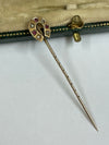 A Late 19th Century Horseshoe Stickpin, Ruby and Seed Pearl