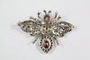 A Vintage Ruby and Pearl Silver Bug Brooch
